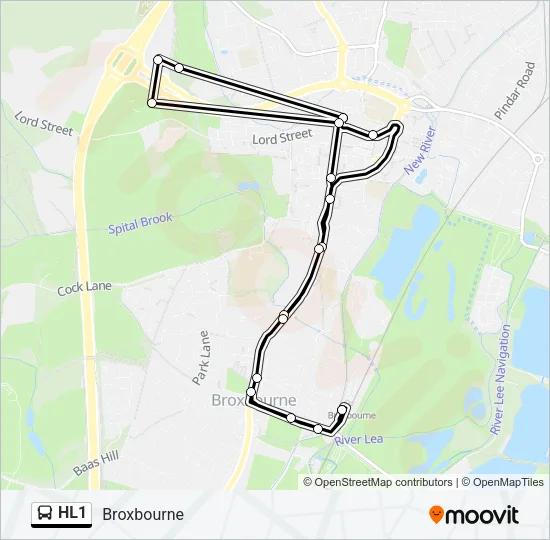 HL1 Bus Line Map
