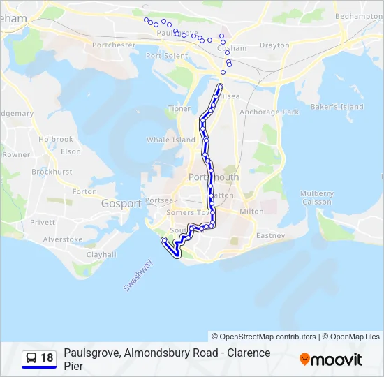 18 Bus Line Map
