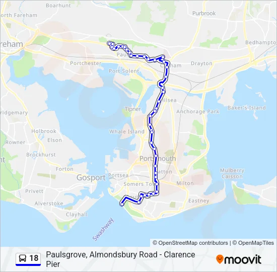 18 Bus Line Map