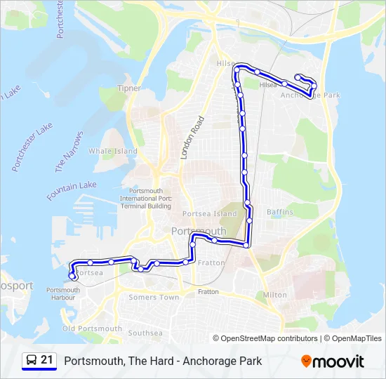 21 Bus Line Map
