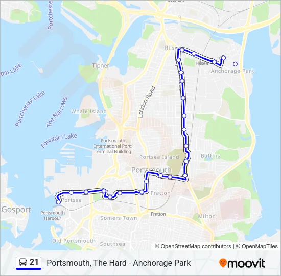 21 Bus Line Map