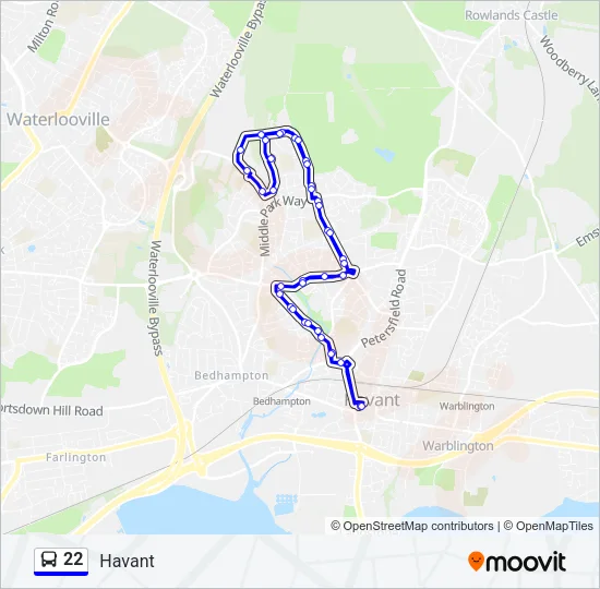 22 Bus Line Map