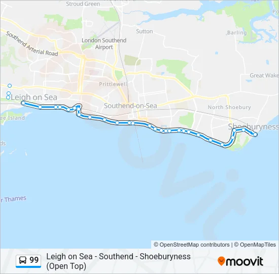 99 Bus Line Map