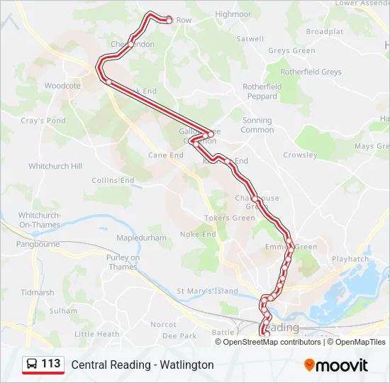 113 Bus Line Map