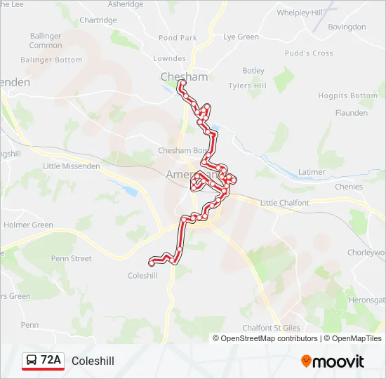 72A Bus Line Map