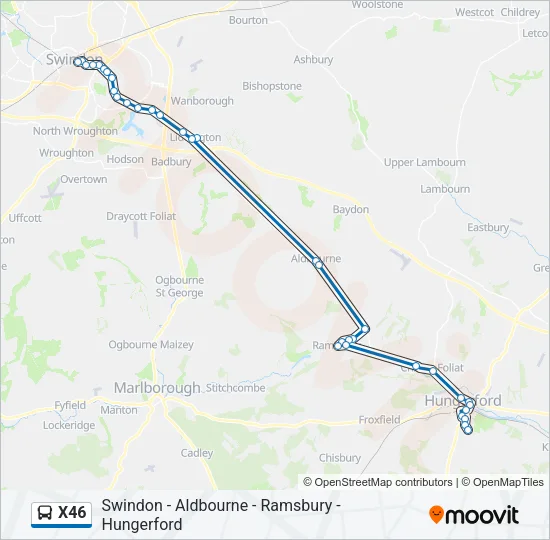 X46 Bus Line Map