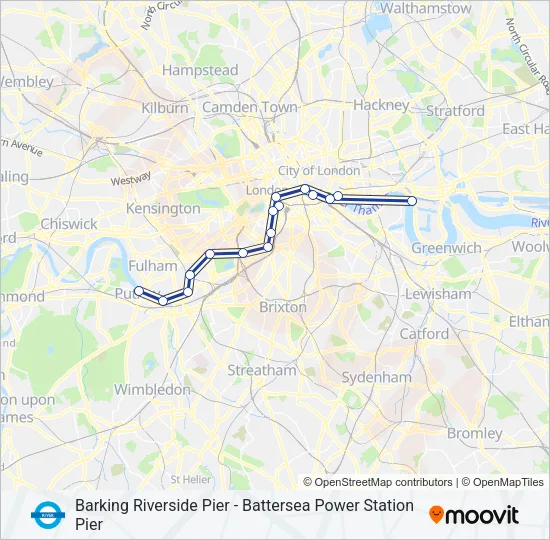 RB6 River Bus Line Map