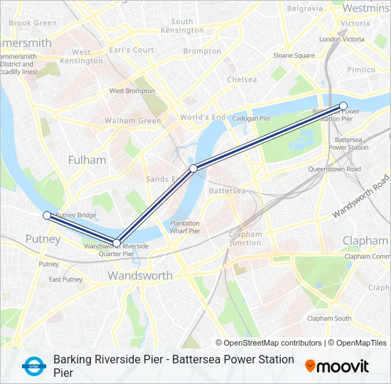 RB6 River Bus Line Map