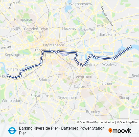 RB6 River Bus Line Map
