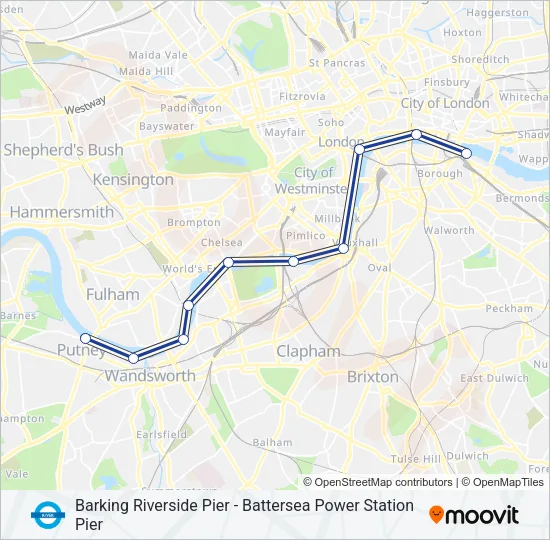 RB6 River Bus Line Map