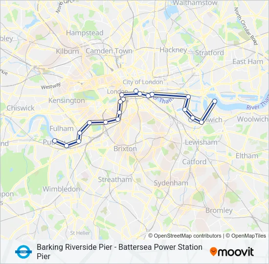 RB6 River Bus Line Map