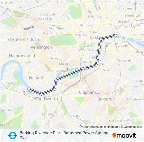 RB6 River Bus Line Map