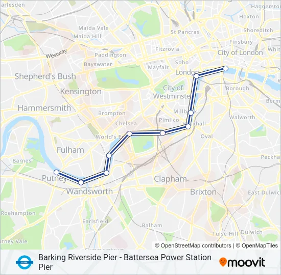 RB6 River Bus Line Map
