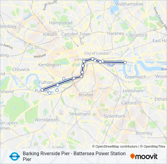 RB6 River Bus Line Map