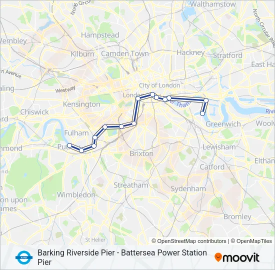 RB6 River Bus Line Map