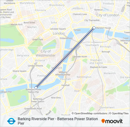RB6 River Bus Line Map