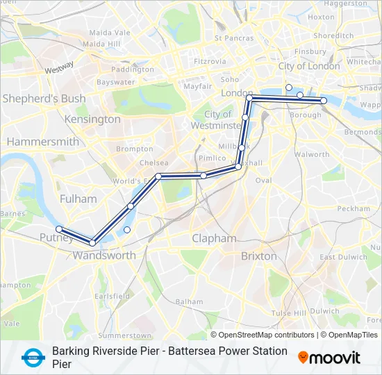 RB6 River Bus Line Map