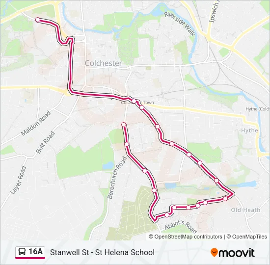 16A Bus Line Map