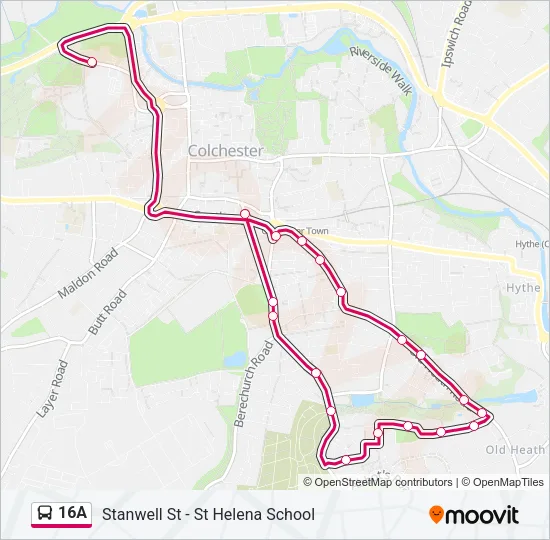 16A Bus Line Map