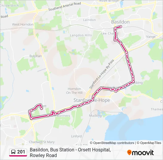 201 Route: Schedules, Stops & Maps - Basildon Town Centre (Updated)