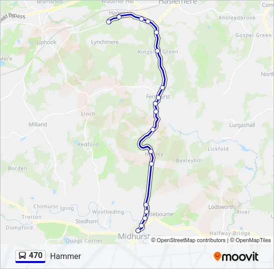 470 Bus Line Map