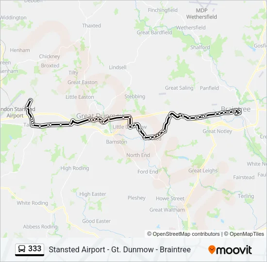 333 Bus Line Map