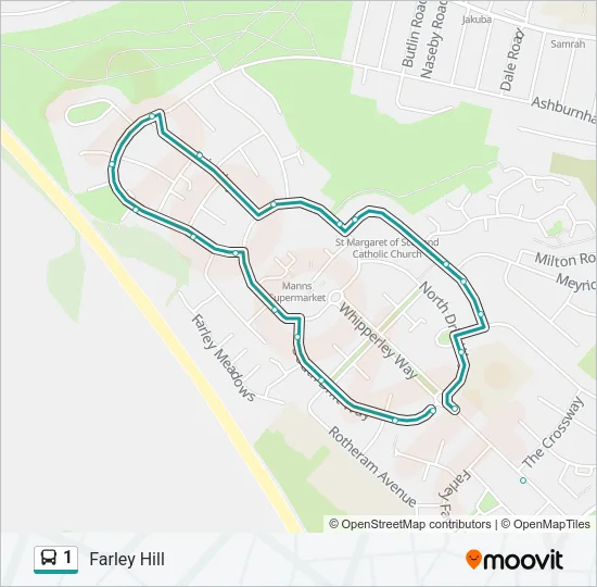 1 Bus Line Map