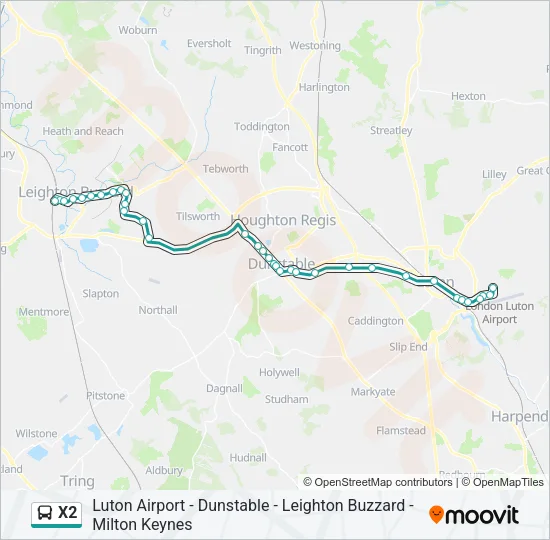 X2 Bus Line Map