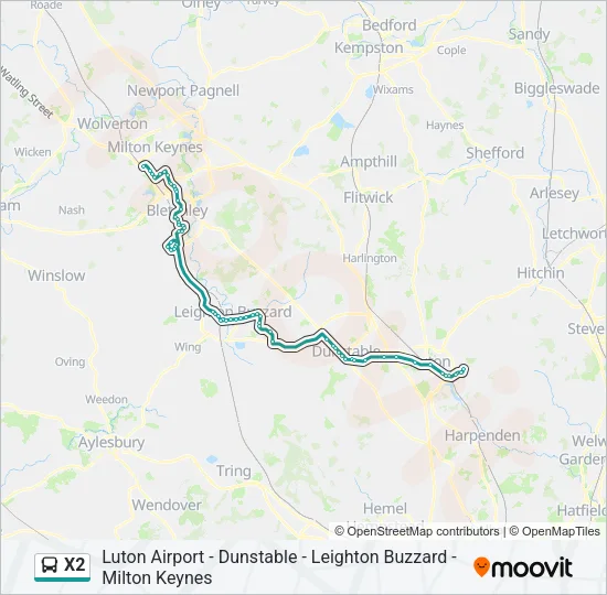 X2 Bus Line Map