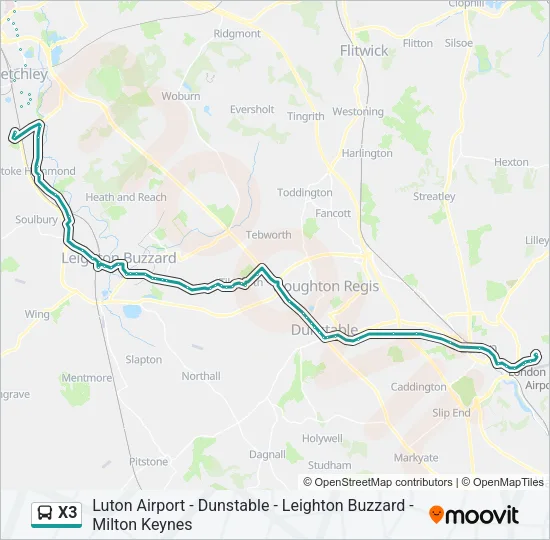 X3 Bus Line Map