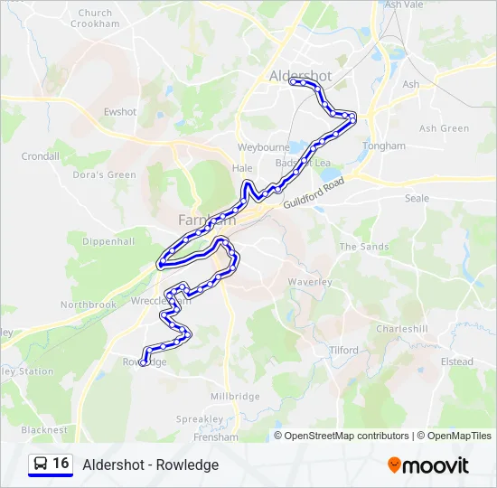 16 Bus Line Map