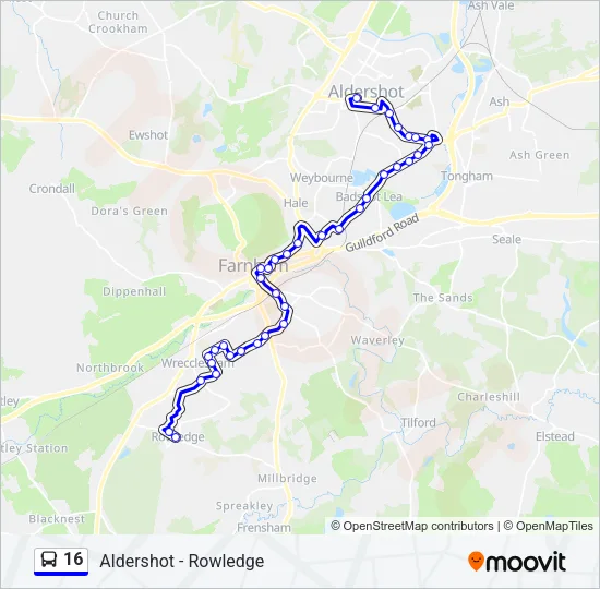 16 Bus Line Map