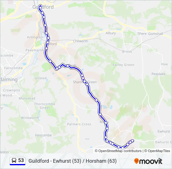 53 Bus Line Map
