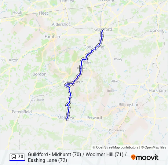 70 Bus Line Map