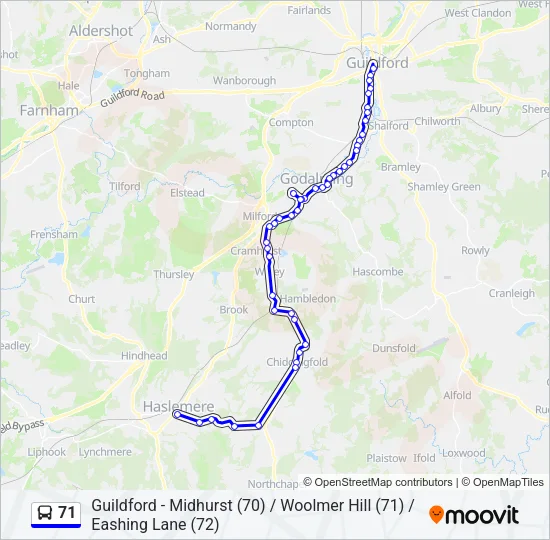71 Bus Line Map
