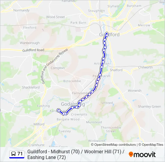 71 Bus Line Map