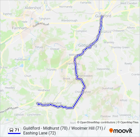71 Bus Line Map