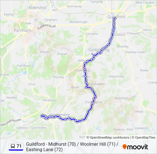 71 Bus Line Map