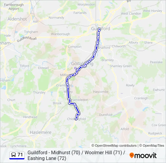 71 Bus Line Map