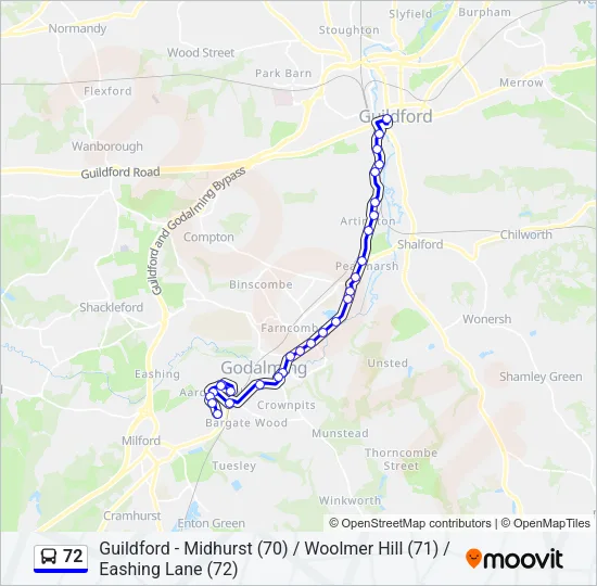 72 Bus Line Map