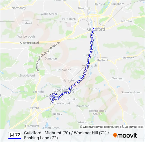 72 Bus Line Map