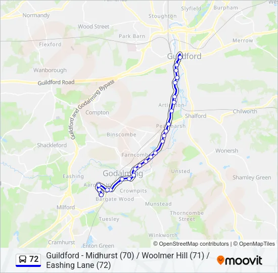 72 Bus Line Map