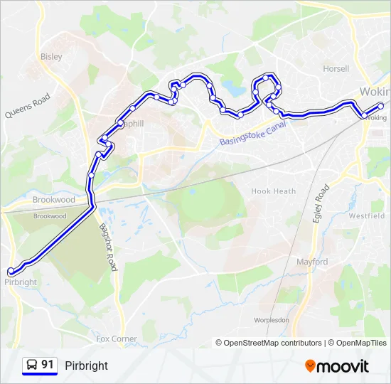 91 Bus Line Map