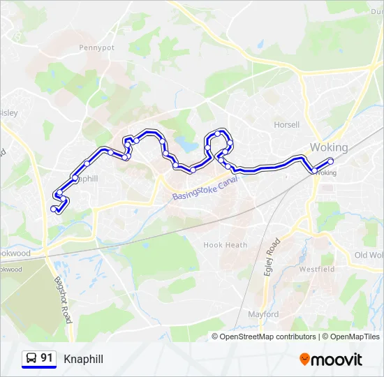 91 Bus Line Map