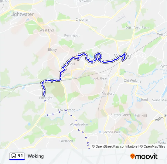 91 Bus Line Map