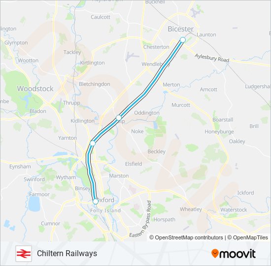chiltern railways Route Schedules, Stops & Maps Bicester Village