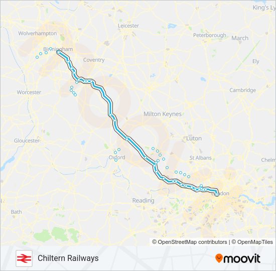 CHILTERN RAILWAYS Train Line Map