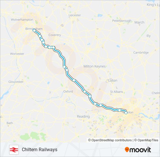 CHILTERN RAILWAYS train Line Map