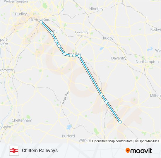 chiltern railways Route Schedules, Stops & Maps Bicester North (Updated)