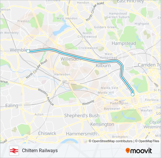 CHILTERN RAILWAYS train Line Map